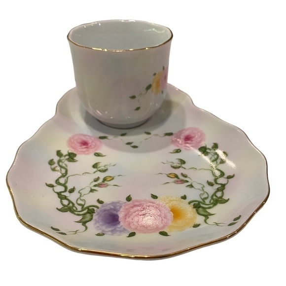 Rose Candy Collection by Lissi Kaplan Porcelain Tea Cup & Snack/Sandwich Plate - Picture 4 of 11